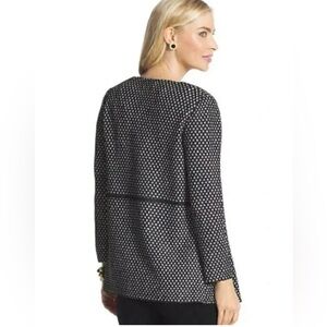 Chico's Travelers Collection Lovely Lisa Dot Print Jacket Large Black White